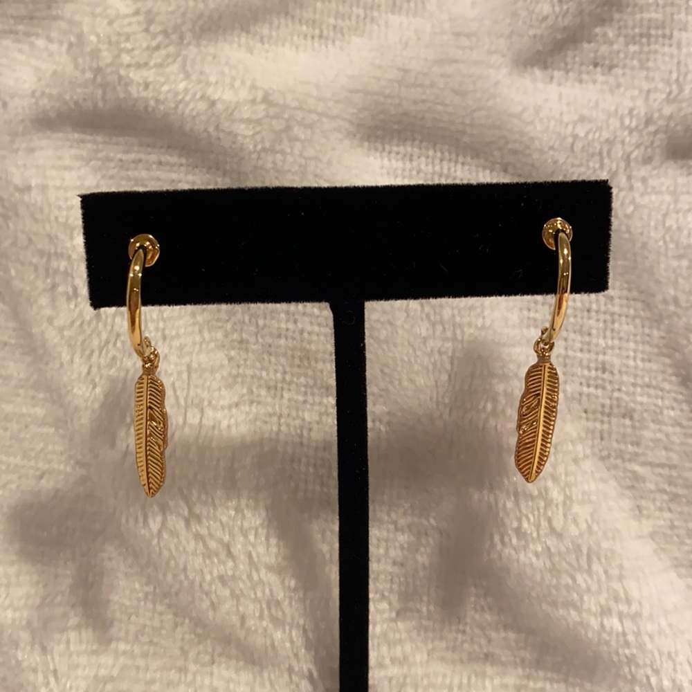 Coach Feather Gold Earrings